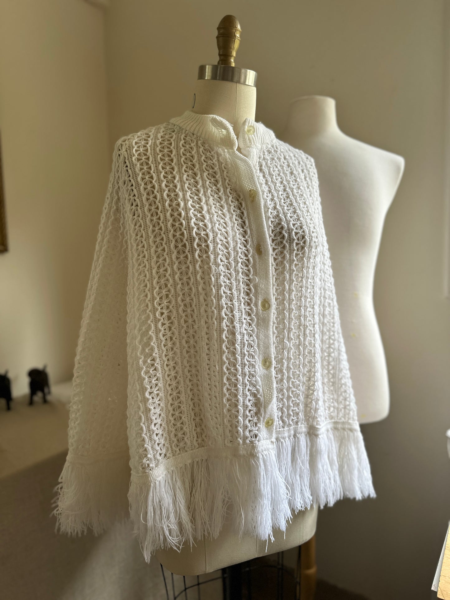 White Knit Cape