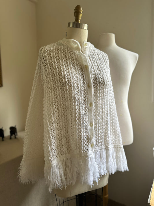 White Knit Cape