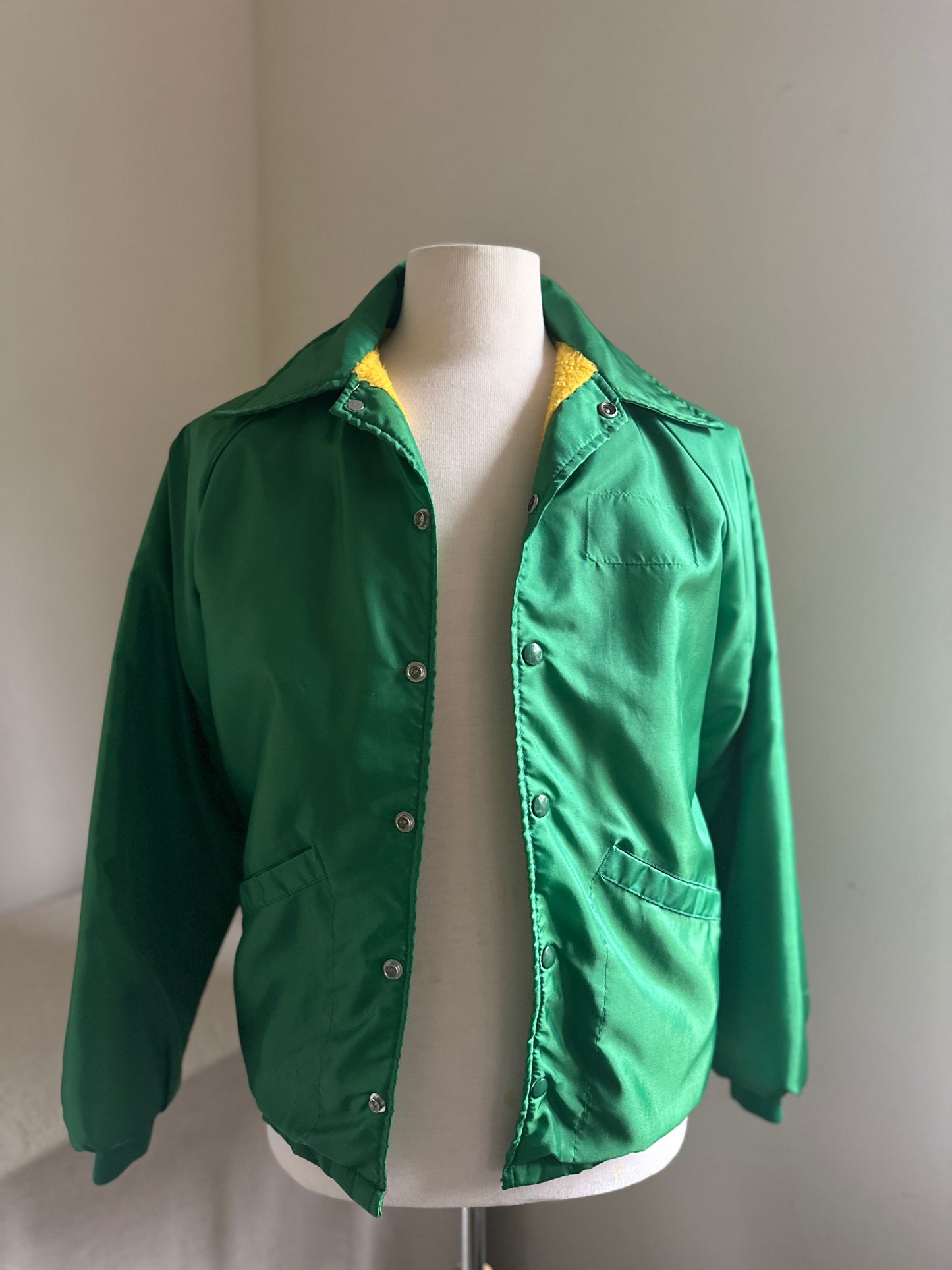Swingster World of Wearables Green Nylon Track Jacket