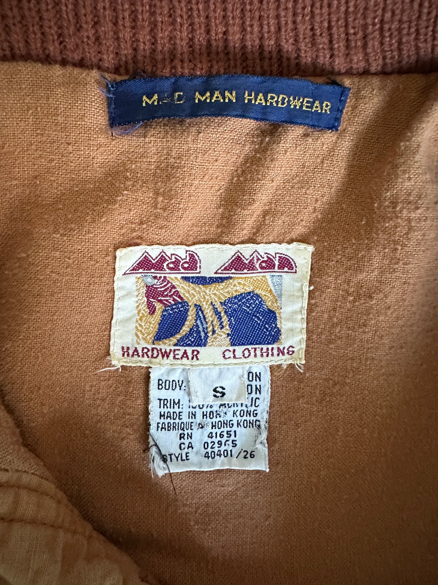 Mad Man Hardware Brown Corduroy Canvas Button Up Bomber Jacket