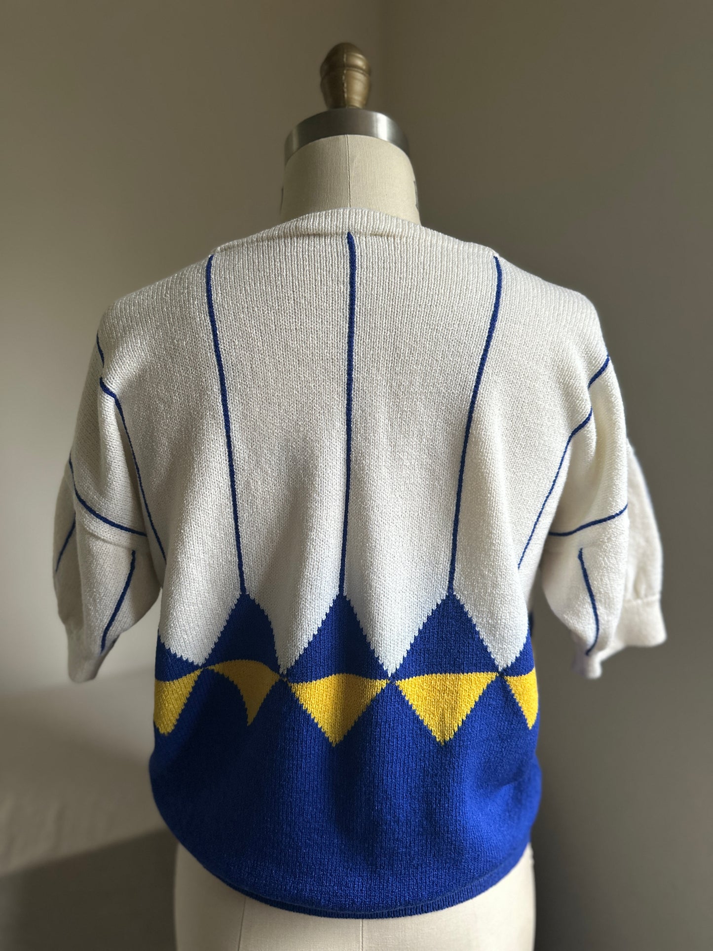 Okene St. John Short Sleeve Geometric Sweater