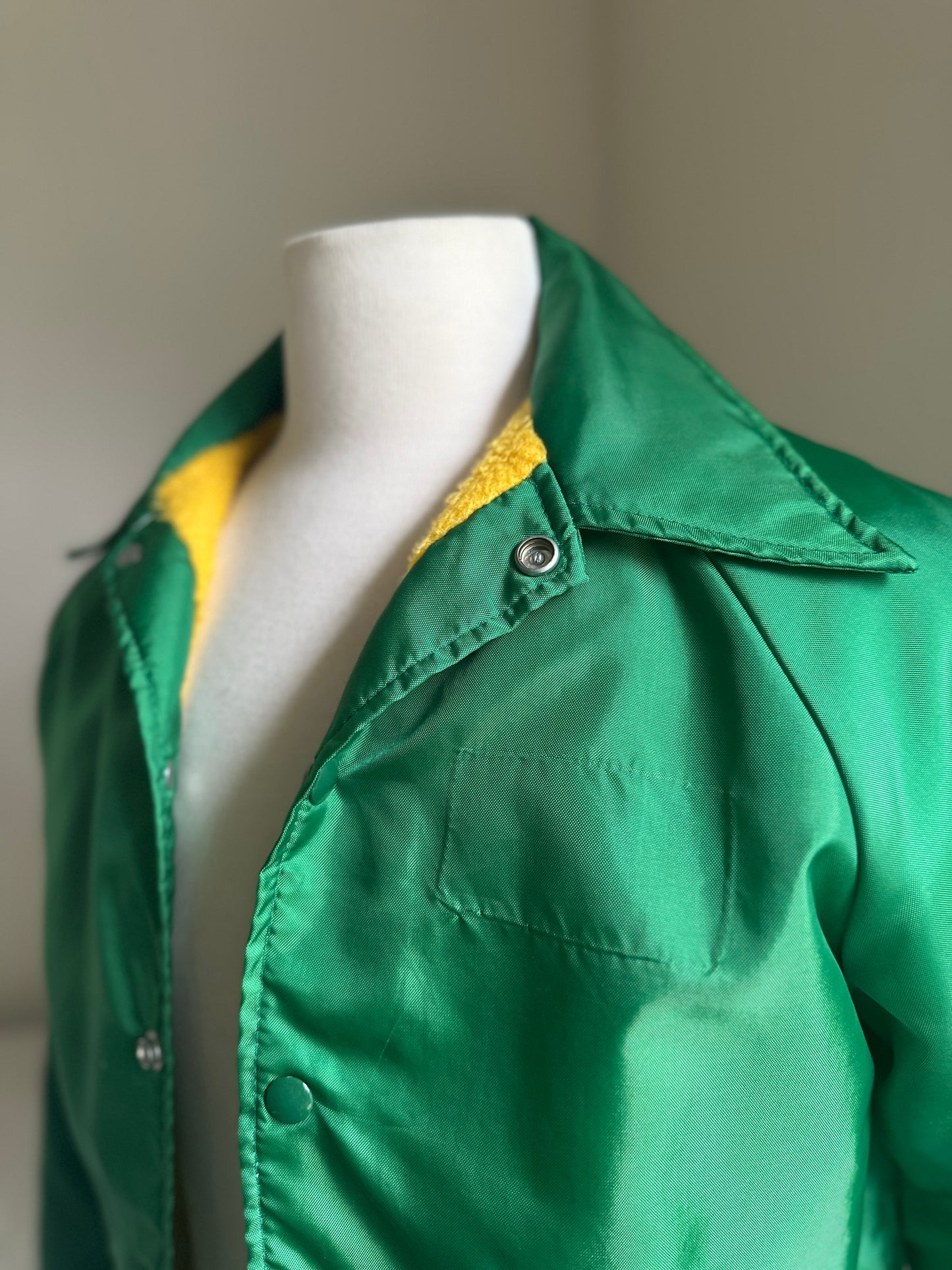 Swingster World of Wearables Green Nylon Track Jacket