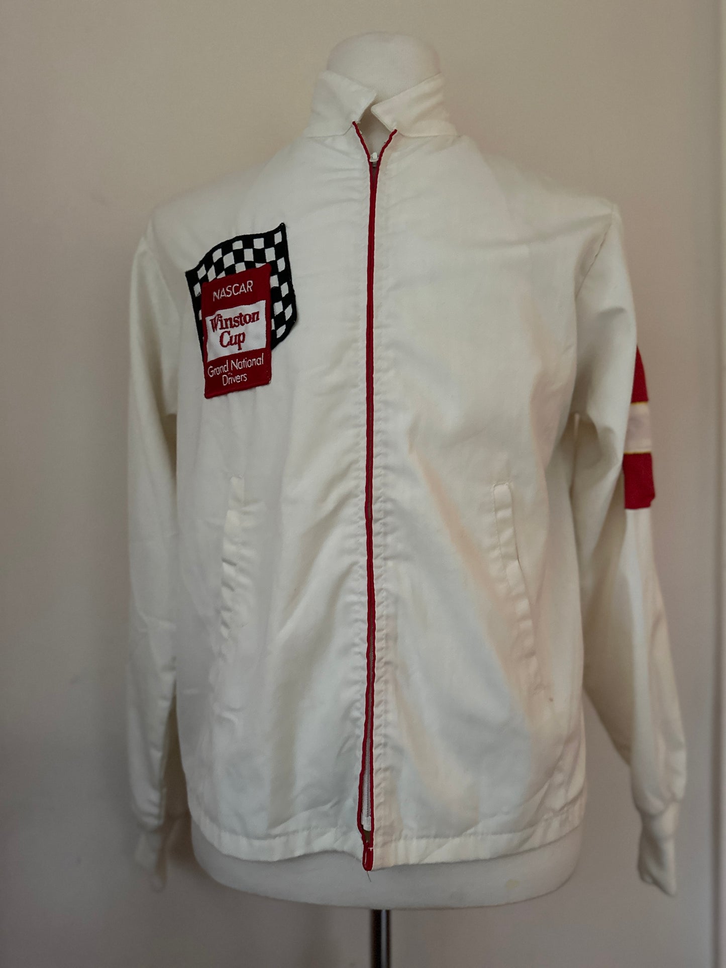 Nascar Winston Cup White Zip Up Jacket