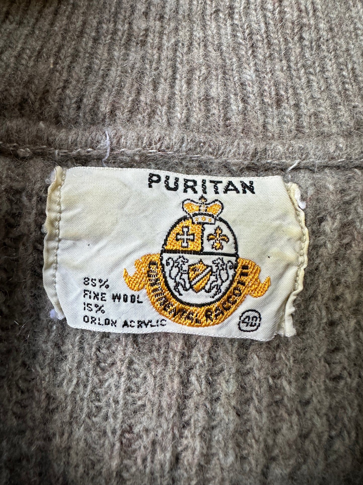 Puritan Continental Shawl Collar Wool Sweater