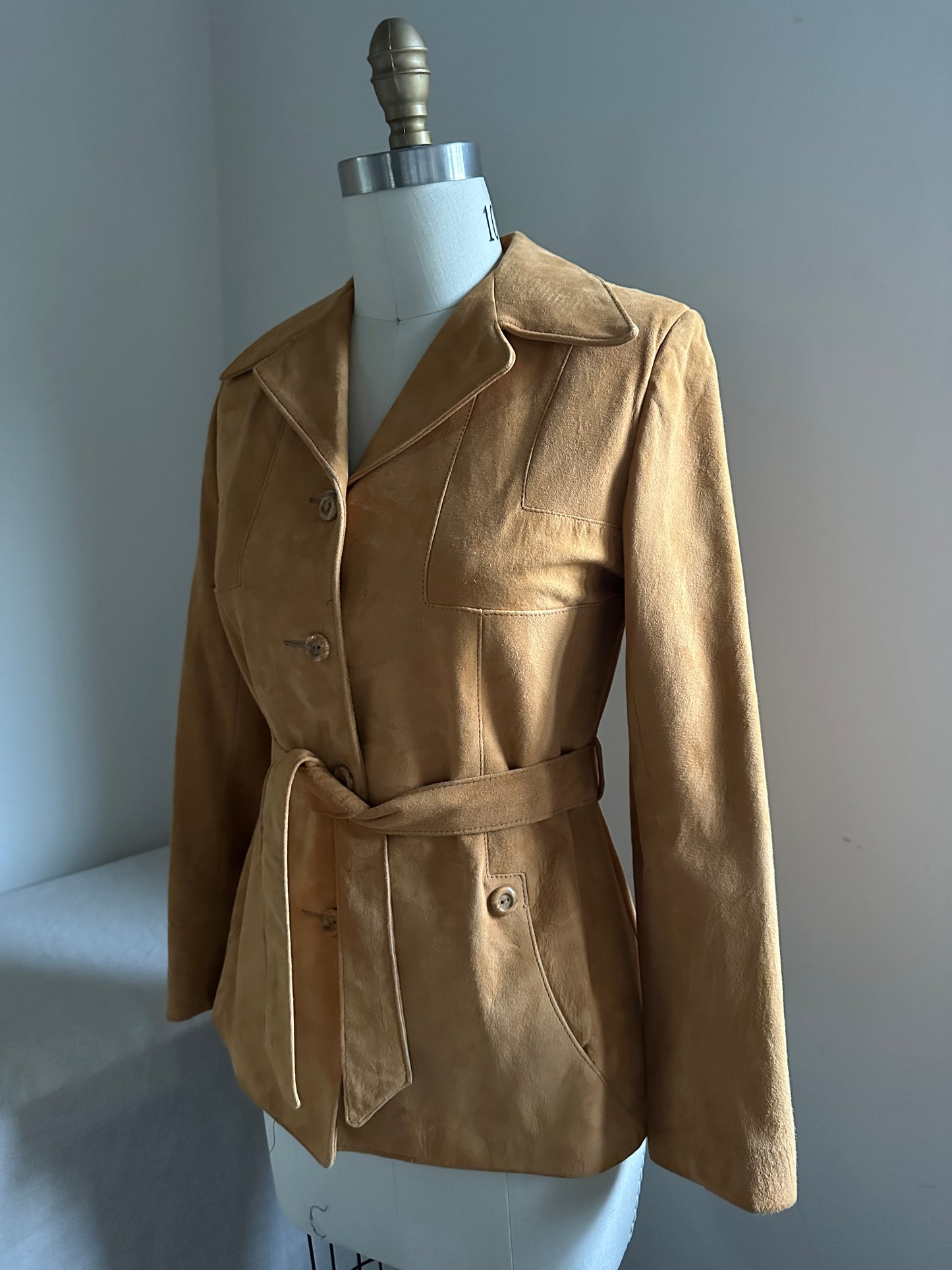 Scully Leatherworks Suede Button Up With Tie belt