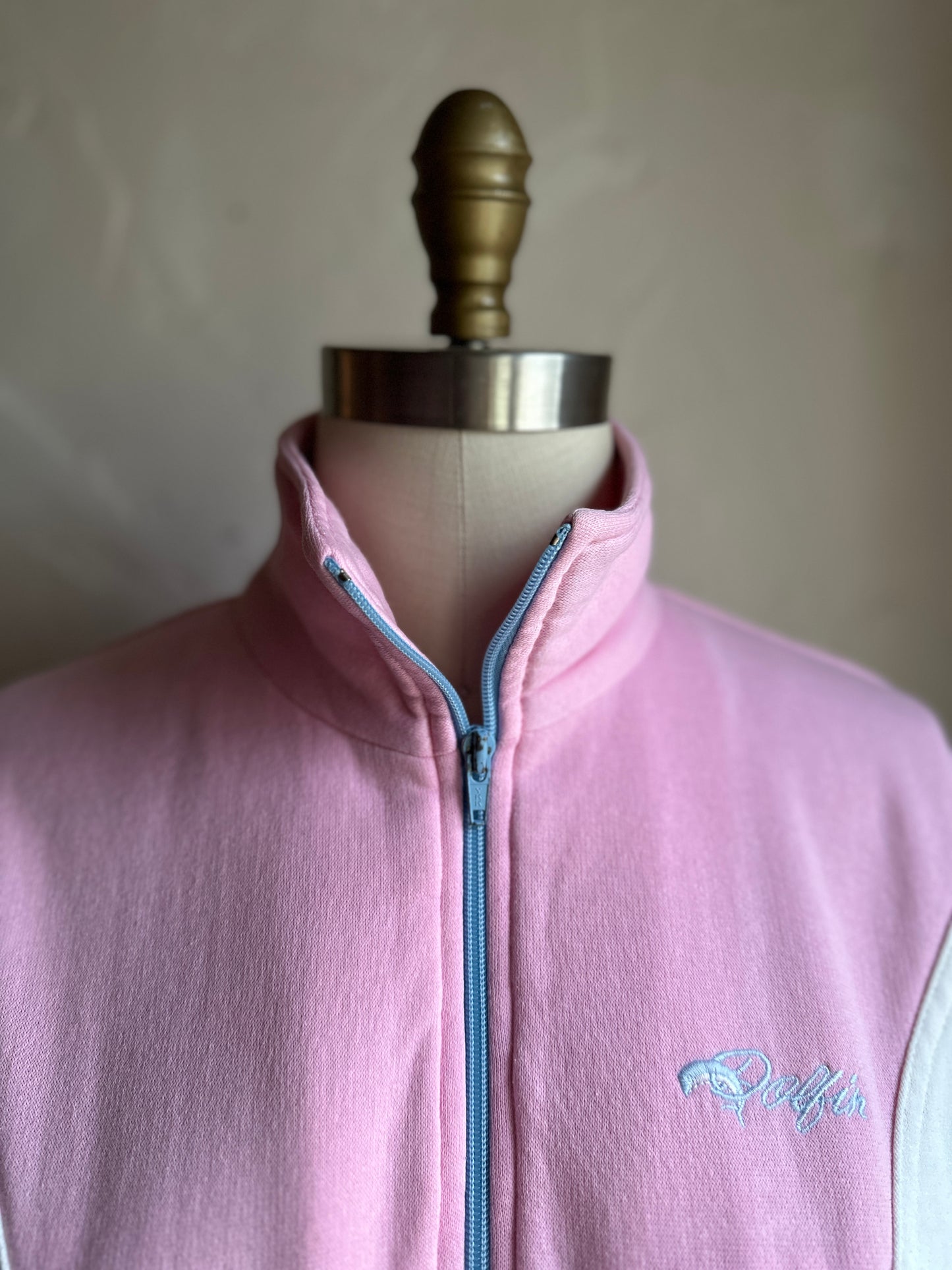 Dolphin Zip Up Baby Pink/Blue Sweatshirt
