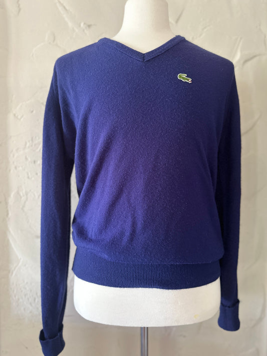 Navy Izod Lacoste V-Neck Sweater