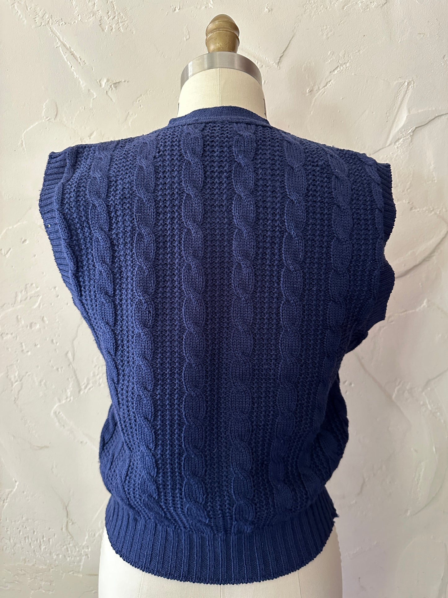 Navy Pendleton Button Up Wool Vest