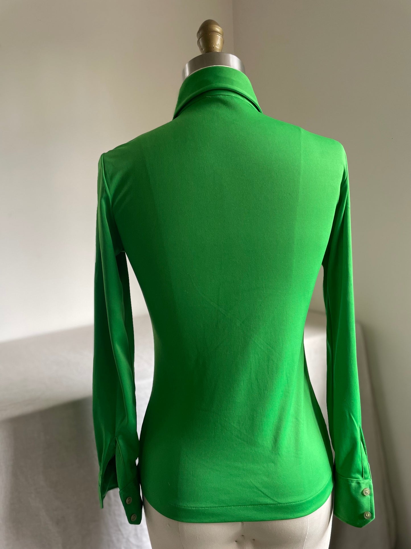 Kelly Green 70s Button-Up