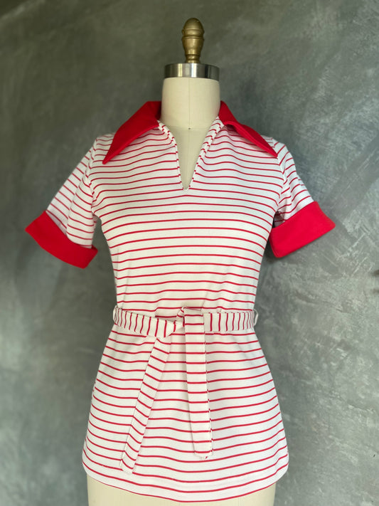70s Striped Belted Tunic