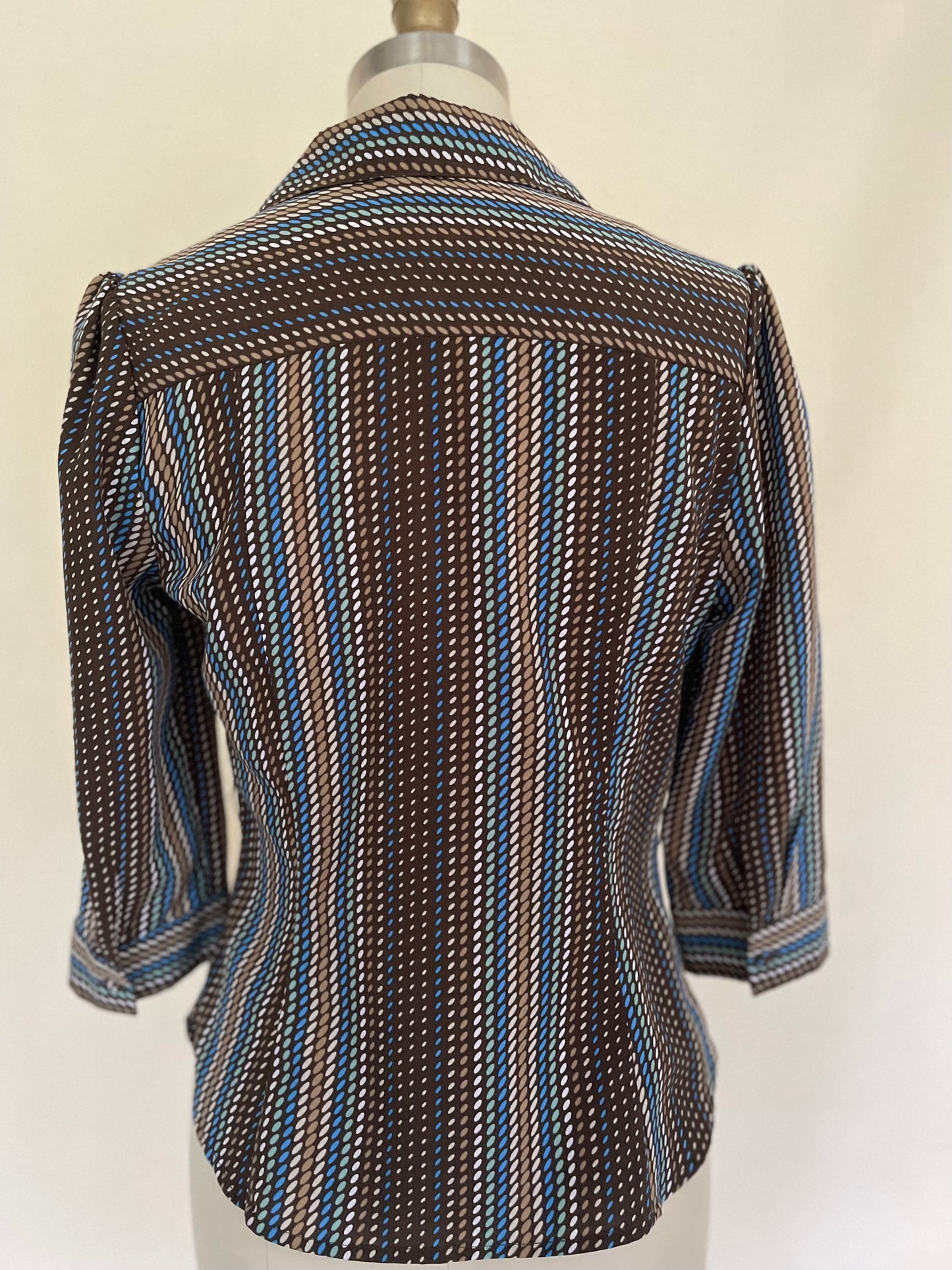 Brown Dot Retro Work Shirt