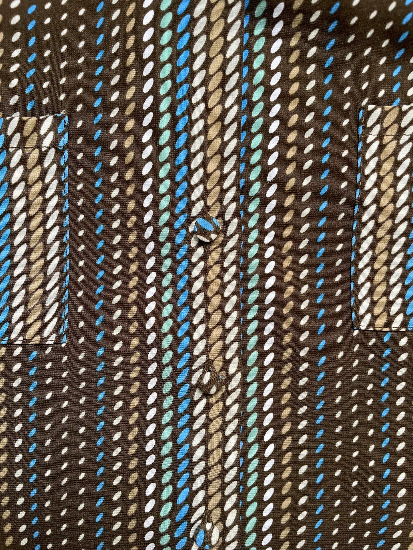 Brown Dot Retro Work Shirt
