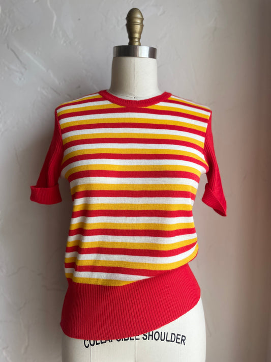Red & Yellow Wool Ronald McDonald Crewneck Sweater