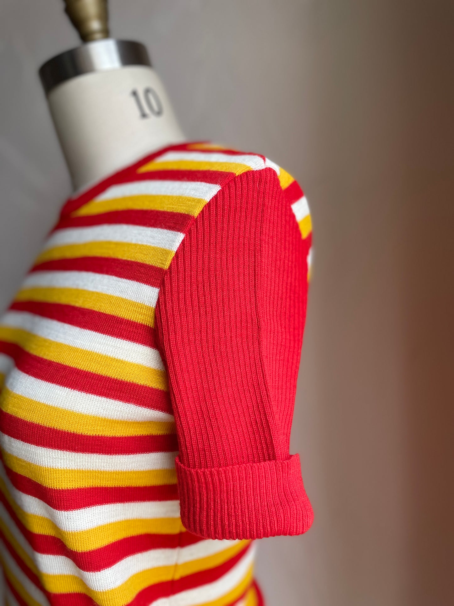 Red & Yellow Wool Ronald McDonald Crewneck Sweater