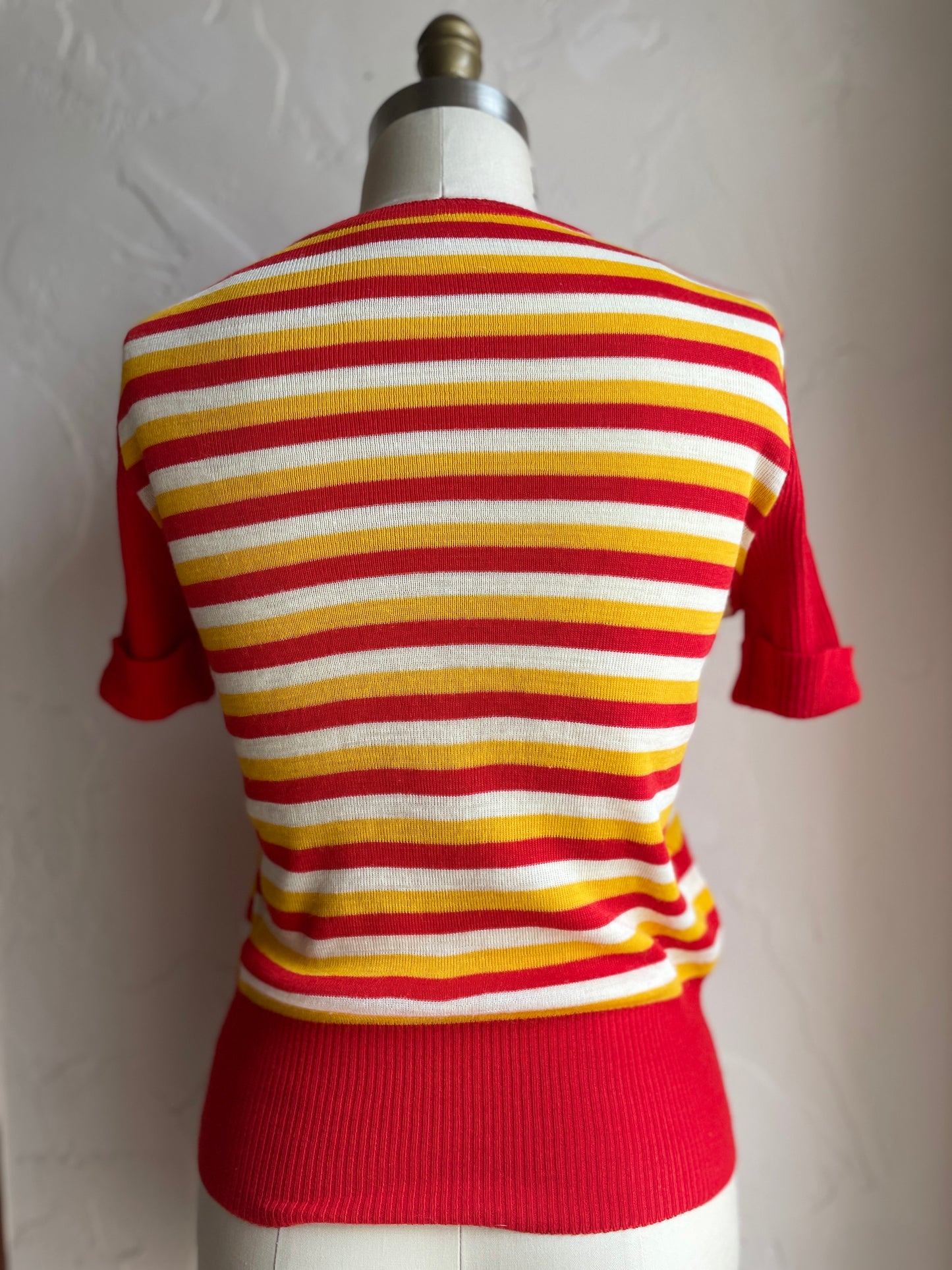 Red & Yellow Wool Ronald McDonald Crewneck Sweater
