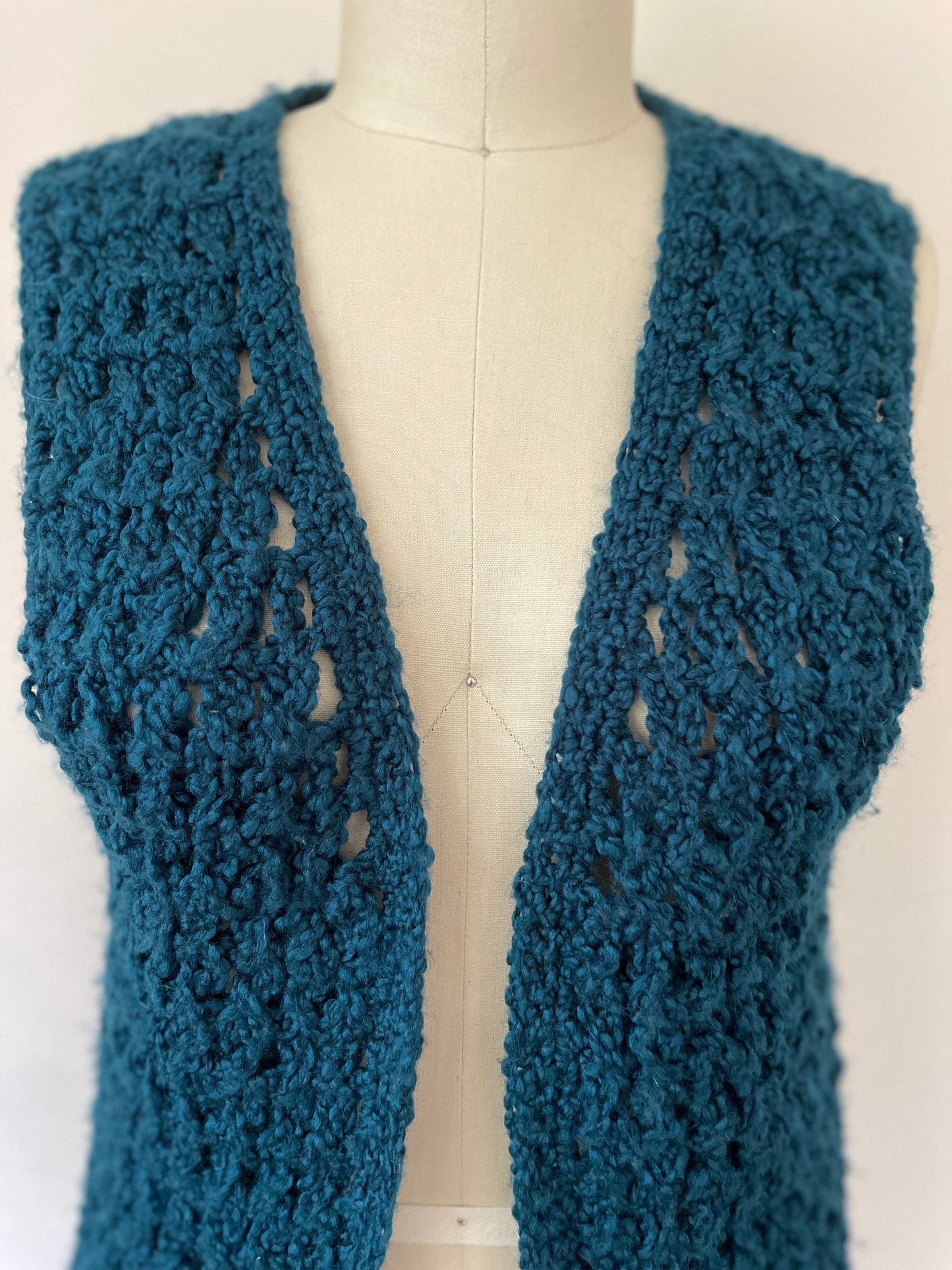 Teal Crochet Vest