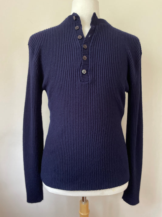 Navy Henley Rib