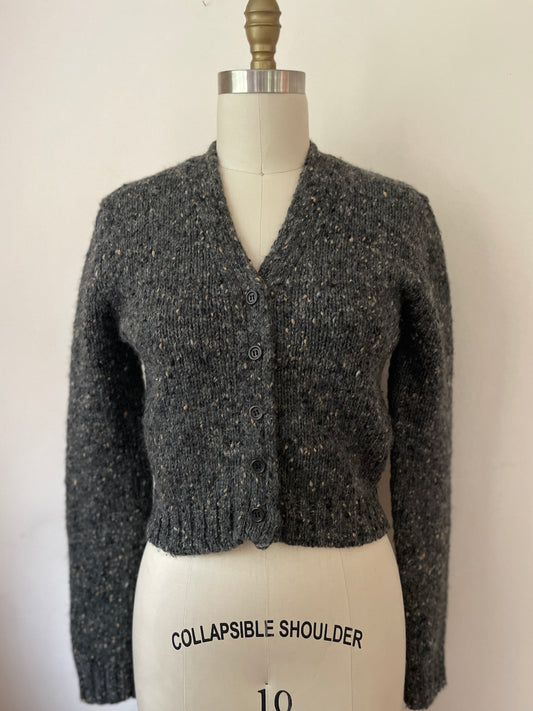 Chunky Charcoal Wool Cardigan