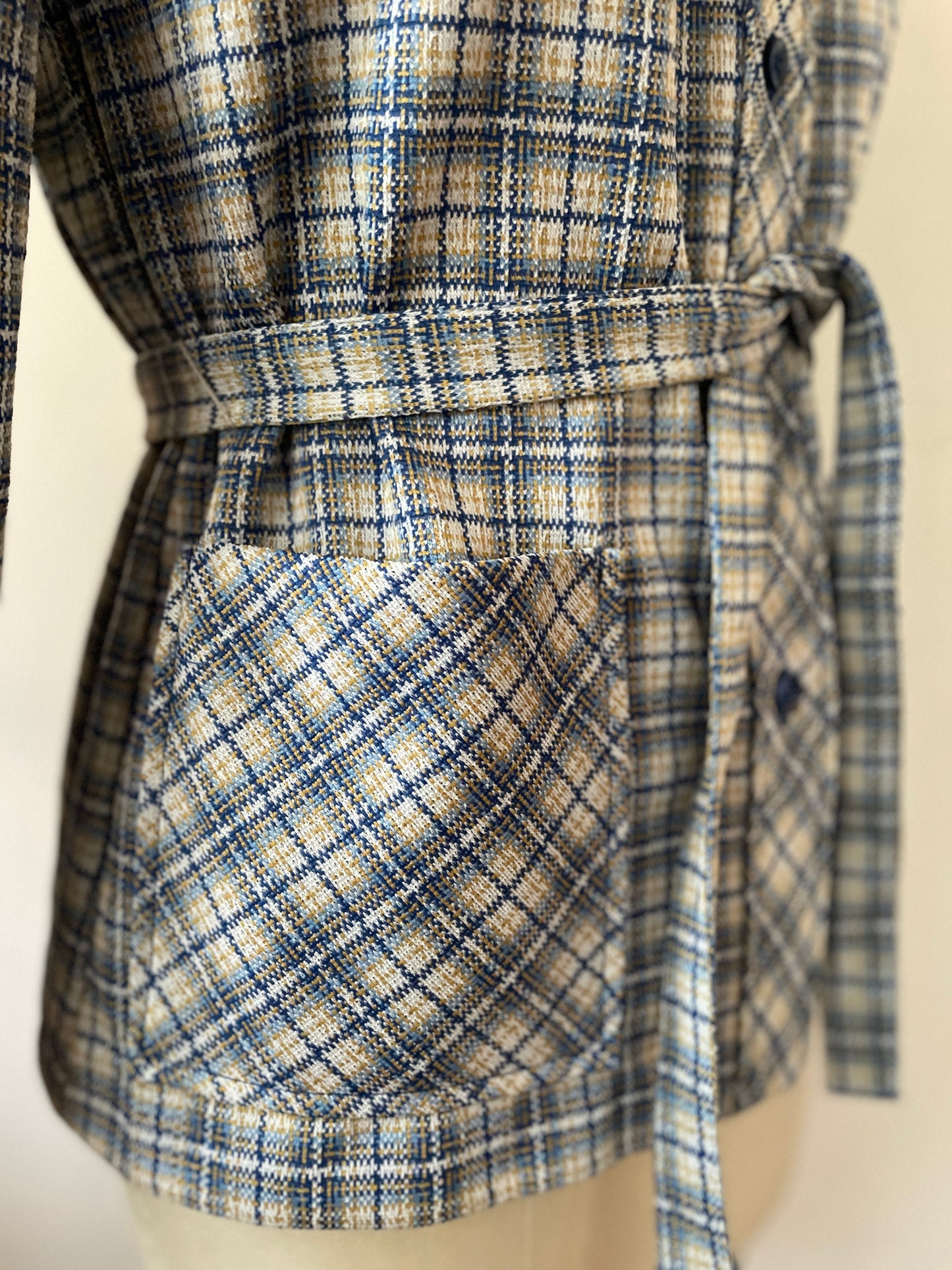 70s Plaid Tied Jacket