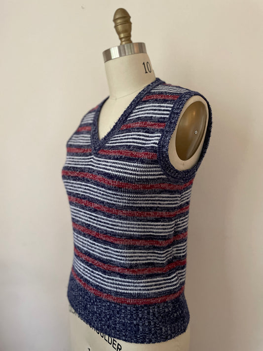 Blue Maroon V-Neck Sweater