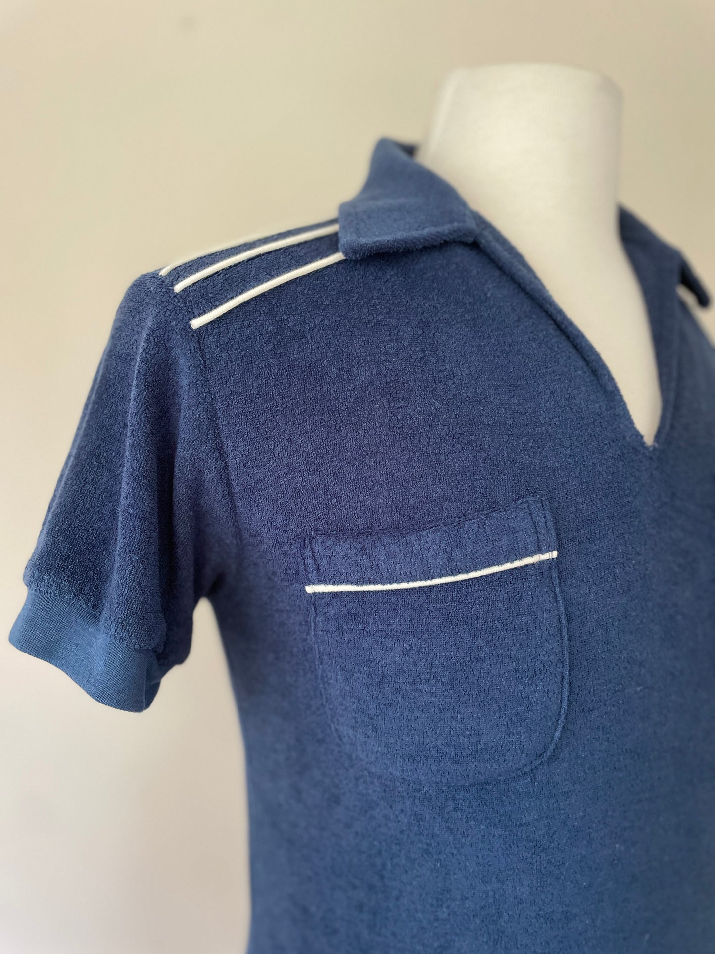 Terry Cloth V-Neck
